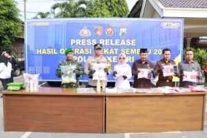 Ops Pekat Semeru 2024, Polres Kediri Berhasil Ungkap Ratusan Kasus Narkoba dan Kriminal