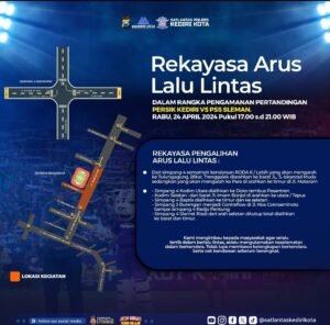 Polres Kediri Kota Akan Rekayasa Arus Lalu Lintas saat Laga Persik Kediri Vs PSS Sleman, Simak Ini Jalur Yang Dialihkan
