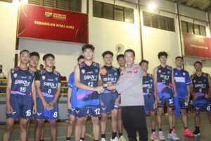 Personil Polsek Mojoroto Amankan Pertandingan Bola Basket Piala Kacabdin Cup 2024