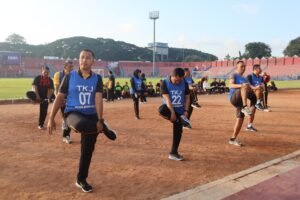 Kapolres Kediri Kota Olahraga Lari Hingga Push Up, TKJ Bersama Anggota