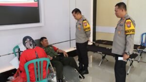 Polres Nganjuk Gelar Bakti Kesehatan Donor Darah dan Vaksinasi Influenza dalam rangka HUT Bhayangkara ke 78