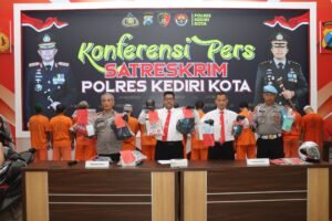 Polres Kediri Kota Ungkap 8 Kasus Selama Bulan Juli, Pengeroyokan Hingga Curanmor