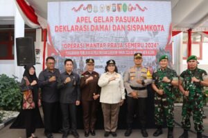 Jelang Pilkada 2024, Polres Kediri Kota Apel Gelar Pasukan, Deklarasi Damai dan Simulasi Sispamkota