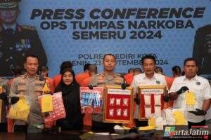 Operasi Tumpas Narkoba , Polres Kediri Kota Tangkap 14 Pengedar Serta Sita Ratusan Gram Sabu dan Ratusan Ribu Pil Dobel L