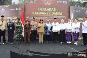 Tahapan Pilkada, Polres Kediri Kota Amankan Deklarasi Kampanye Damai di Kantor KPU