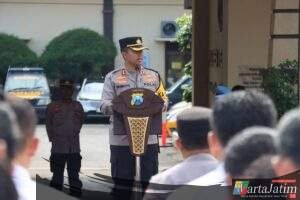Kapolres Kediri Kota Pimpin Apel Bersama Untuk Tekankan & Tegaskan Netralitas Seluruh Personel Polri Pada Pilkada 2024