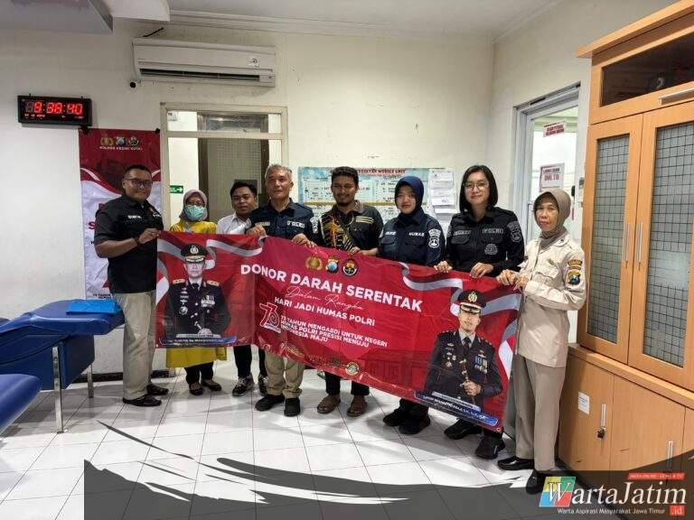Bantu Stok Darah di PMI, Sihumas Polres Kediri Kota Gelar Kegiatan Donor Darah