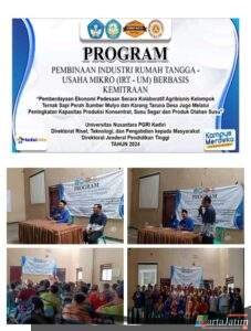 UNP Kediri, Perkuat Ekonomi Desa Melalui Pembinaan IRT – UM Berbasis Kemitraan Di Desa Jugo Kecamatan Mojo Kediri