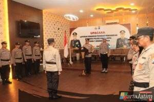 Kapolres Kediri Kota  Pimpin Upacara  Kenaikan Pangkat  Pengabdian