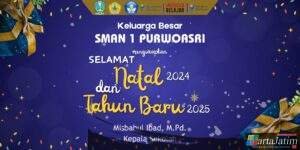 Keluarga Besar SMAN 1 Purwoasri Mengucapkan Selamat Hari Natal 2024 dan Tahun Baru 2025