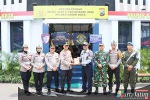 Sinergisitas TNI – Polri di Kota Kediri Gelar Patroli Bersama Cek Pos Pengamanan Nataru 