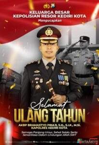 PT.Media Padjadjaran Indonesia Mengucapkan Selamat Ulang Tahun Kepada Kapolres Kediri Kota AKBP Bramastyo Priaji, S.H., S.I.K., M.Si.,