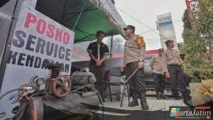 Kunjungan Kapolres Blitar Beserta PJU Polres Blitar di Pos PAM Selorejo dalam Rangka OPS Ketupat Semeru 2025