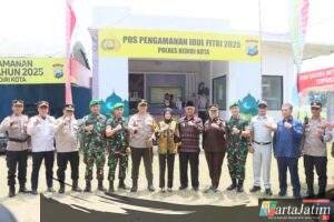 Kapolres Kediri Kota Bersama Forkopimda Kota Kediri Cek Pos Pam, Pastikan Patugas Siap Melayani Pemudik