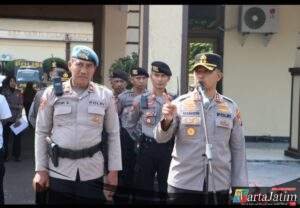 Jelang May Day 2025, Personel Polres Kediri Kota Latihan Dalmas