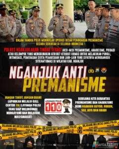 Cegah Aksi Premanisme, Polres Nganjuk Pasang Banner Imbauan di Titik Strategis
