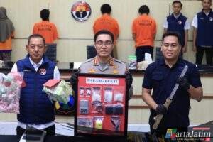 Polda Jatim Berhasil Ungkap Peredaran Narkoba Jaringan Internasional 4 Tersangka Diamankan