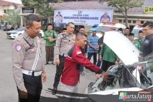 Satlantas Polres Kediri Gelar Deklarasi Bersama 40 Pengemudi Ambulance,Tekankan Pentingnya Jaga Etika Berlalu Lintas