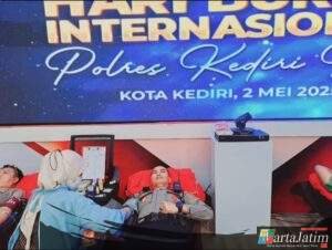 Peringati May Day, Polres Kediri Kota Gelar Donor Darah Bersama Serikat Pekerja