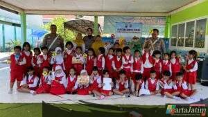 Satlantas Polres Kediri Gelar ‘Jajan Kelas’ Di TK Tauladan Pare