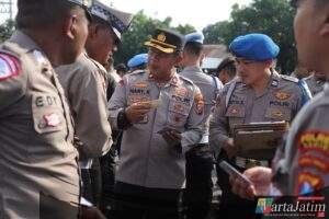Tingkatkan Disiplin Internal, Wakapolres Kediri Lakukan Pemeriksaan Gaktibplin