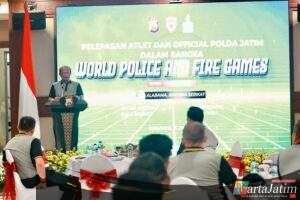 Kapolda Jatim Lepas 24 Personel Ikuti Kejuaraan Internasional World Police And Fire Games Open Tournament di Amerika Serikat