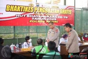 Polres Kediri Gelar Bakti Sosial Donor Darah dan Pengobatan Gratis