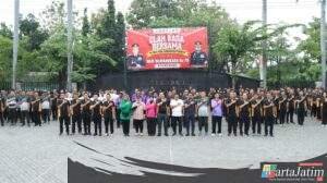 Sinergi Forkopimda Nganjuk Semarakkan Olahraga Bersama Sambut Hari Bhayangkara ke-79