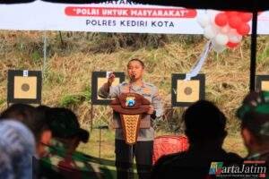 Semarakkan Hari Bhayangkara ke-79, Polres Kediri Kota Gelar Lomba Menembak 3 Pilar