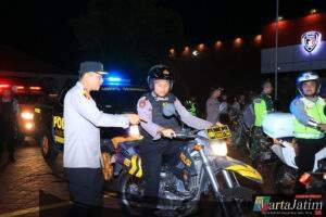 Amankan Malam 1 Suro, Polres Ngawi Gelar Patroli Skala Besar