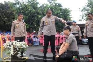 Personel Polres Kediri Naik Pangkat Jelang Hari Bhayangkara ke-79