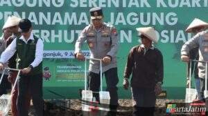 Kapolda Jatim Pimpin Penanaman Jagung Serentak di Nganjuk, Dukung Target Nasional 10 Juta Ton