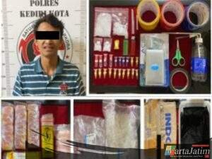 Bawa Sabu-Sabu, Pemuda Tarokan Diamankan Satresnarkoba Polres Kediri Kota