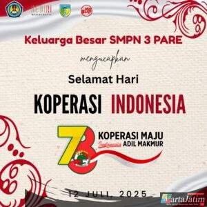 Keluarga Besar SMPN 3 Pare Mengucapkan Selamat Hari Koperasi Nasional Ke-78