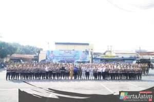 Polres Kediri Laksanakan Apel Gelar Pasukan Operasi Patuh Semeru 2025