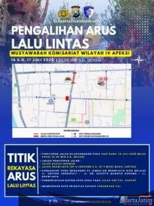 APEKSI  Pawai Budaya dan Kediri Nite Carnival 2025, Sejumlah Jalan Ditutup dan Rekayasa Arus Diberlakukan