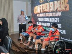 Polrestabes Surabaya Kembali Berhasil Amankan 3 Tersangka Spesialis Curanmor