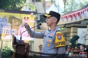 Apel Jam Pimpinan, Kapolres Kediri Kota  Tekankan Kedisiplinan dan Kewajiban Dalam Bertugas