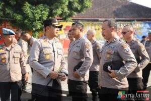 Kapolres Kediri Pimpin Pelaksanaan Apel Pagi di Polsek Plemahan