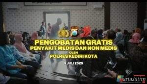 Wujud Peduli Kesehatan Masyarakat,Polres Kediri Kota Gelar Pengobatan Gratis