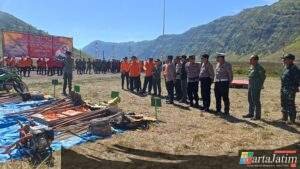 Polres Probolinggo Bersama Balai Besar TNBTS Gelar Apel Siaga Antisipasi Karhutla di Musim Kemarau