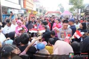 Meriahkan HUT RI ke-80, Kapolres dan Walikota Kediri Tinjau Gerakan Pangan Murah di CFD Doho