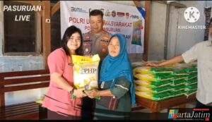 Polres Pasuruan Galakkan Pasar Murah, 200 paket Beras di Polsek Winongam Ludes Terjual