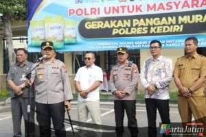 Antusiasme Masyarakat Warnai Gerakan Pangan Murah Polres Kediri