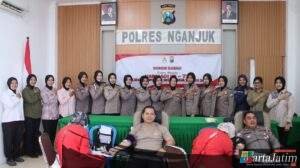 Polres Nganjuk Gelar Donor Darah Jelang Hari Jadi Polwan ke-77, Wujud Nyata Peduli Sesama