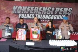 Polres Tulungagung Berhasil Amankan Tersangka Pengedar Narkoba Diduga Jaringan Internasional, Sita Sabu 1,2kg