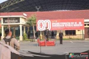 Polres Kediri Gelar Upacara Bendera Peringati HUT ke-80 RI