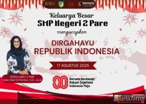Keluarga Besar SMPN 2 Pare Ucapkan Selamat HUT RI Ke-80