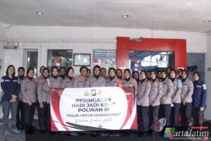 Donor Darah Sambut Hari Jadi Polwan ke-77 Tahun 2025 digelar Polwan Polres Kediri Kota