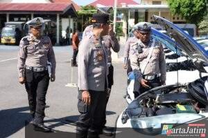 Maksimalkan Sarpras, Kapolres Kediri Cek Ranmor Dinas